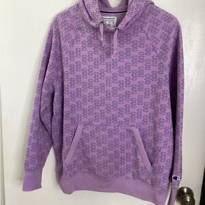 Champion Purple Logo Pattern Hoodie